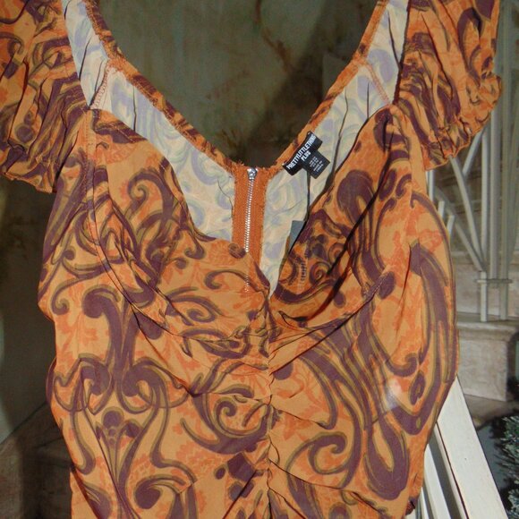 Pretty Little Things Corset Top Fleur De Lis 16 Coquette Boho Zip Back Cropped - Picture 6 of 6